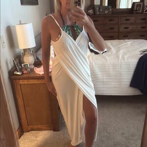 White Wrap-Front Swim Cover Up - Women